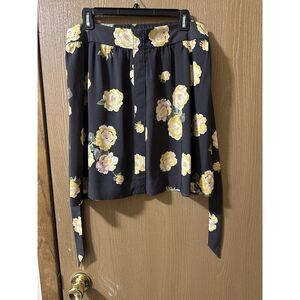 Loft‎ Gray W/yellow Flowers Skirt Large